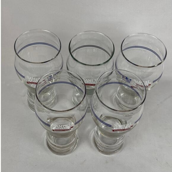 Samuel Adams Boston Lager Beer Glass Logo Set of 5 - Picture 2 of 3